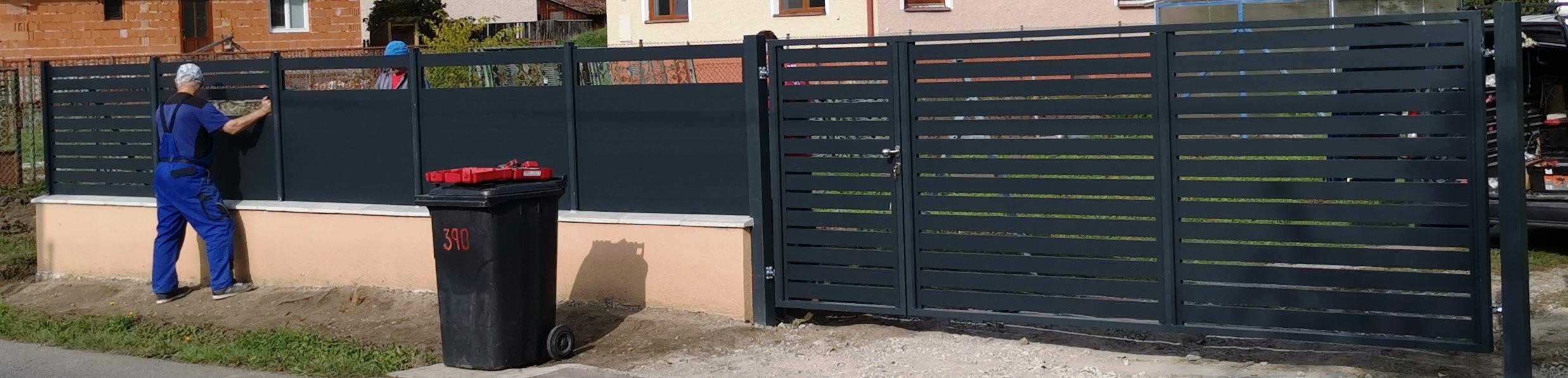 Kridlova brana s plotovymi dielmi hlinikova vypln
